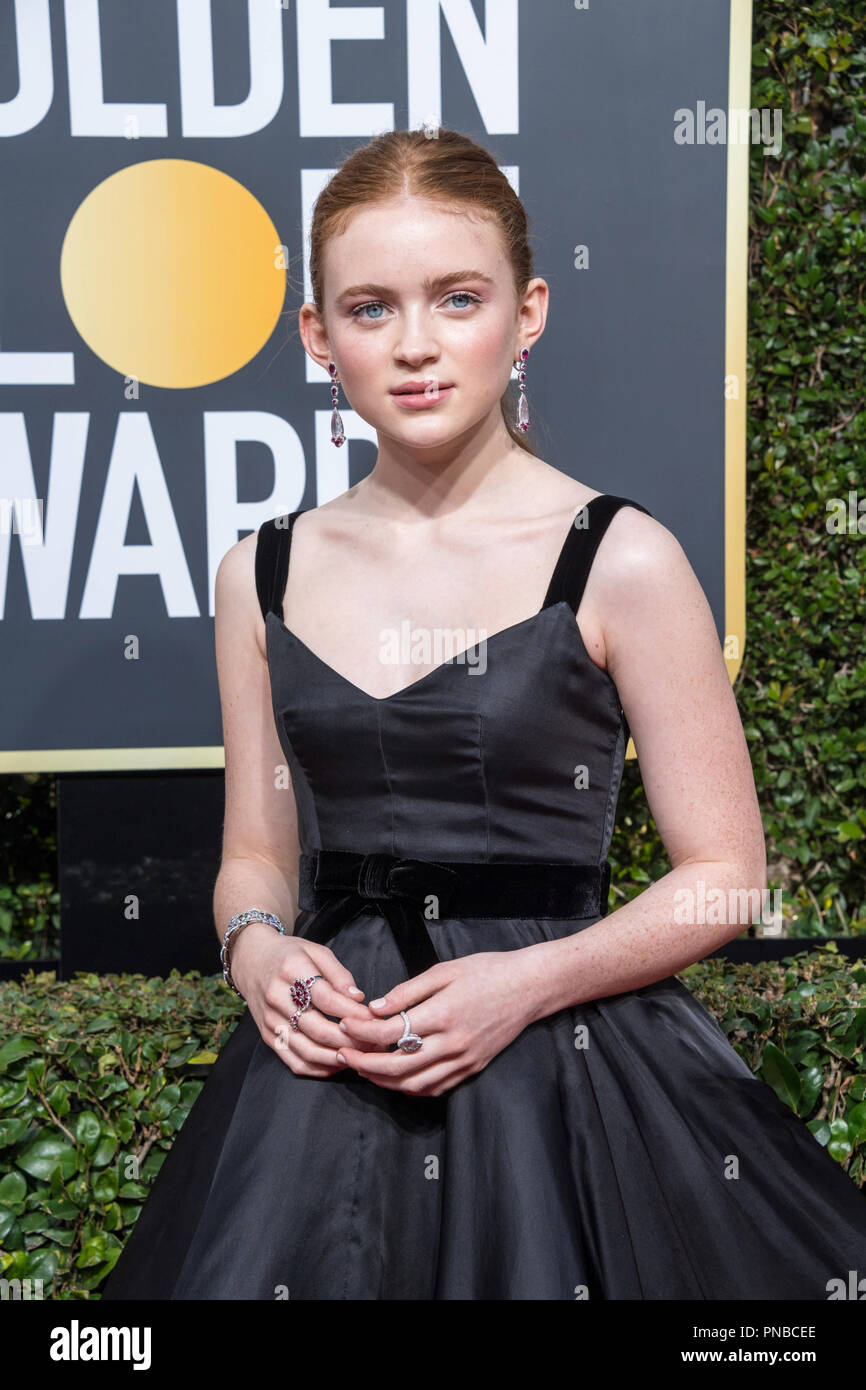 sadie sink golden globes dress 2018 Golden Globes Sadie Sink Black Ball Gowns Organza Ruffles Celebrity Dresses Ankle Length