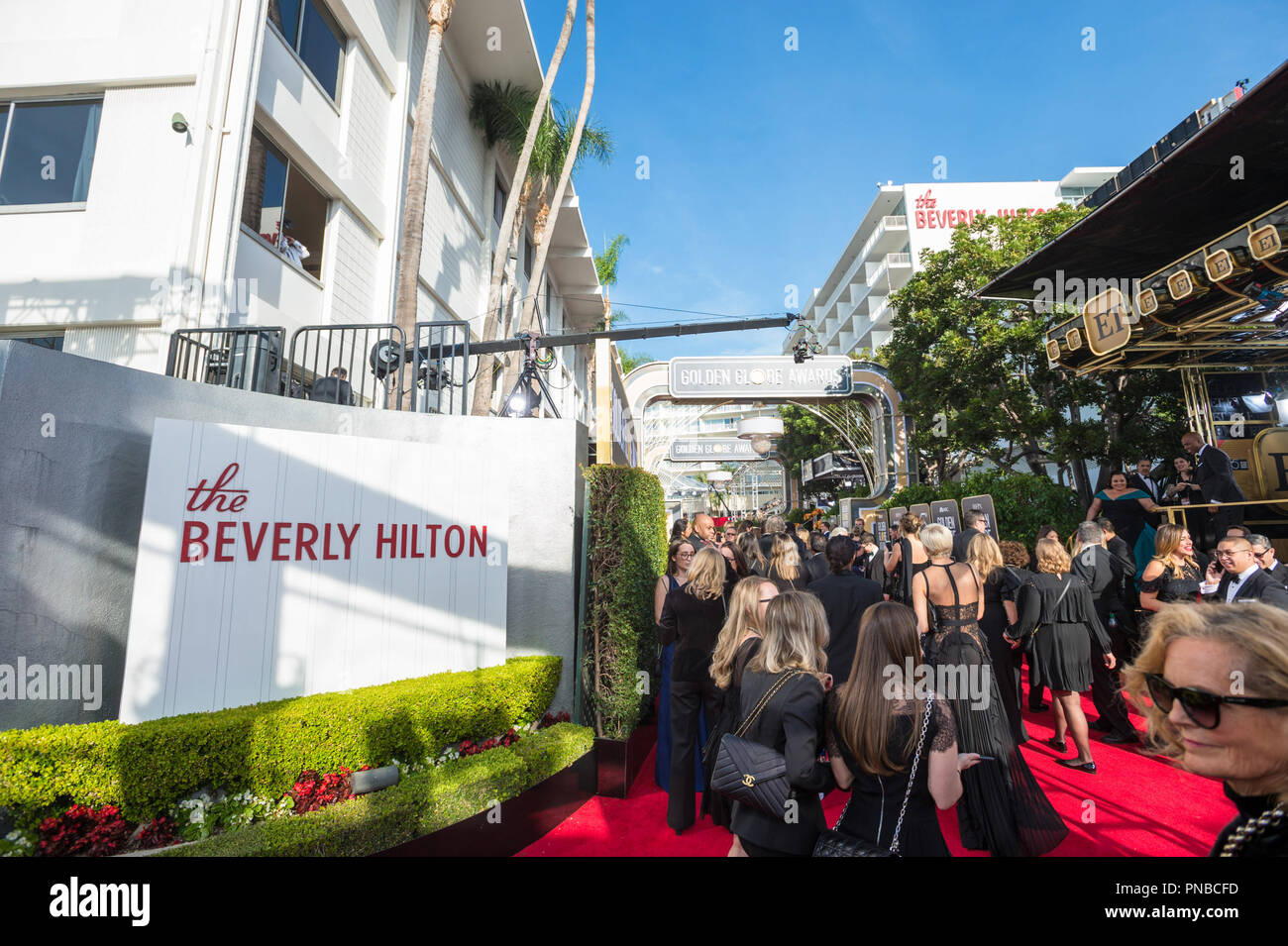 The red carpet at the 75th Annual Golden Globes Awards at the Beverly Hilton in Beverly Hills, CA on Sunday, January 7, 2018. Stock Photo