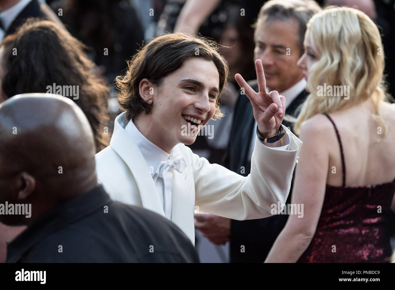 Oscar® nominee Timothee Chalamet arrives on the red carpet of The 90th ...