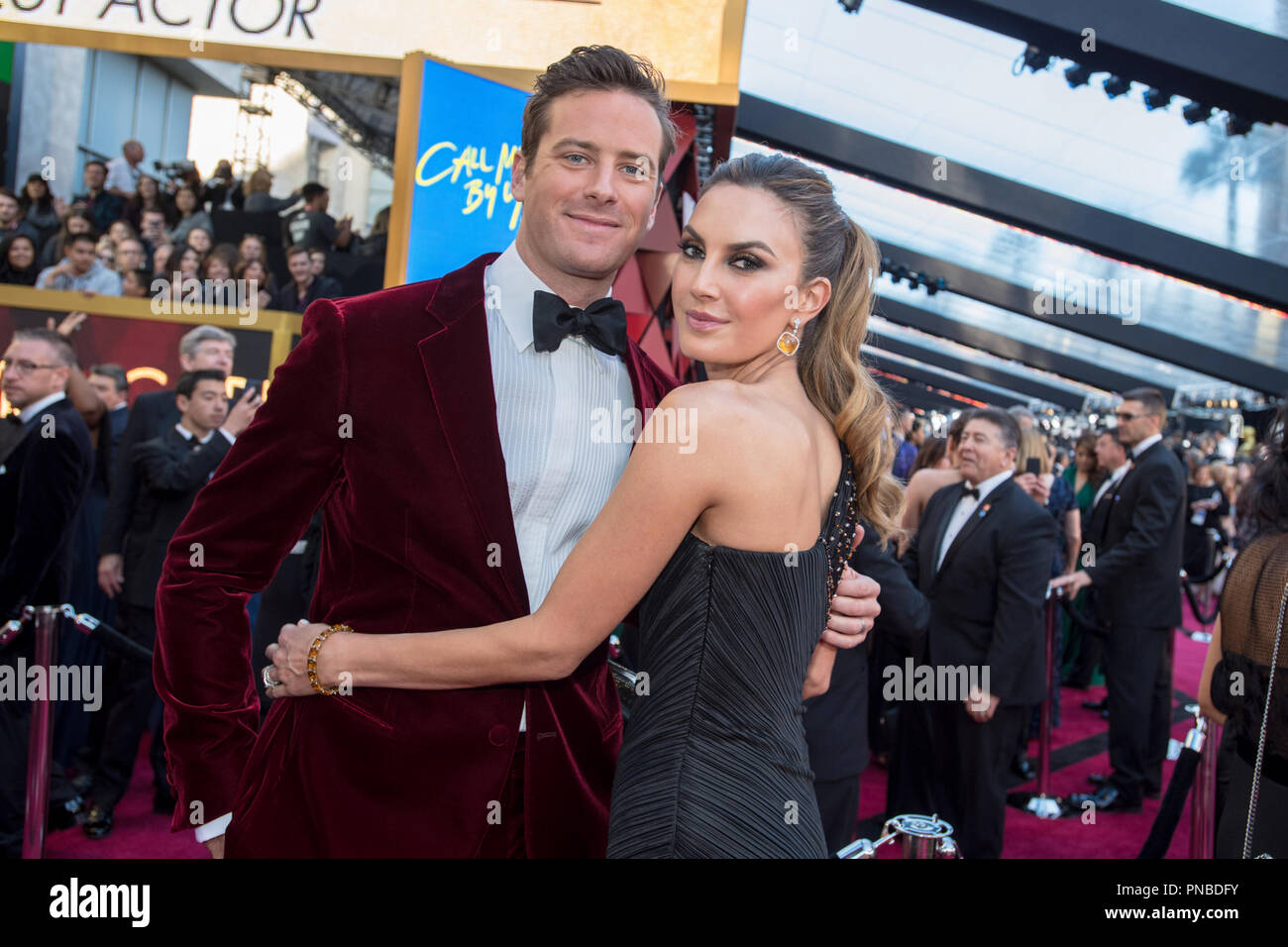 Armie Hammer and Elizabeth Chambers arrives on the red carpet of The 90th  Oscars® at the Dolby® Theatre in Hollywood, CA on Sunday, March 4, 2018.  File Reference # 33546 209PLX For