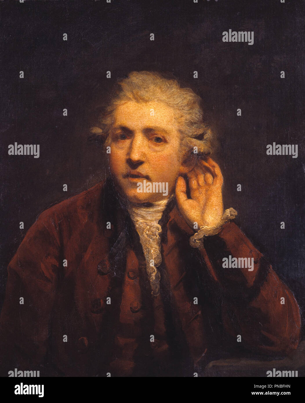 Self-Portrait as a Deaf Man. Date/Period: Ca. 1775. Painting. Oil on canvas. Height: 749 cm (24.5 ft); Width: 622 cm (20.4 ft). Author: Joshua Reynolds. REYNOLDS, SIR JOSHUA. Stock Photo