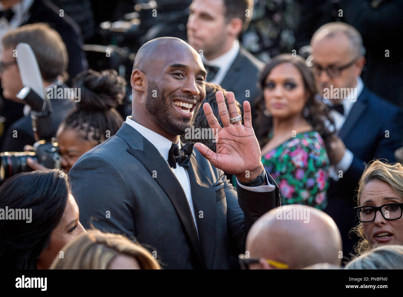 Oscar® nominee, Kobe Bryant arrives on the red carpet of The 90th Oscars® at the Dolby® Theatre in Hollywood, CA on Sunday, March 4, 2018.  File Reference # 33546 817PLX  For Editorial Use Only -  All Rights Reserved Stock Photo