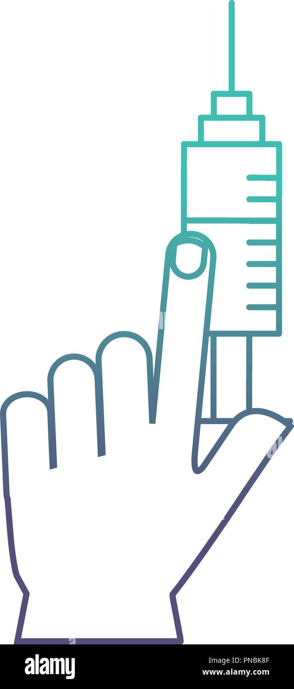 hand holding medical syringe healthcare Stock Vector Image & Art - Alamy