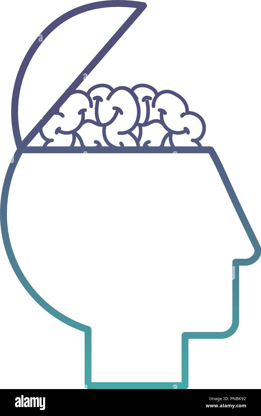 profile human head brain medical Stock Vector