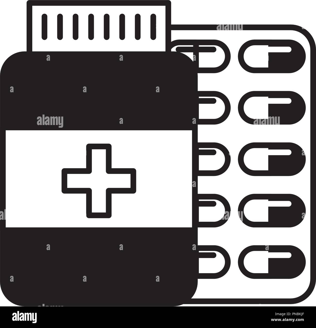 medicine bottle pills and packaging capsule pharmacy Stock Vector Image