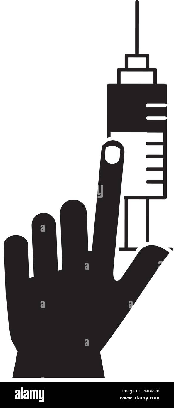 hand holding medical syringe healthcare Stock Vector Image & Art - Alamy