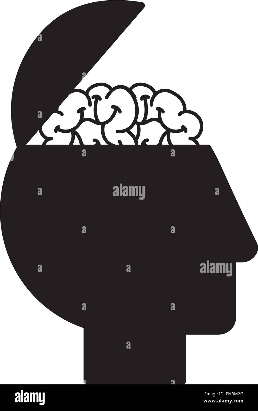profile human head brain medical Stock Vector Image & Art - Alamy