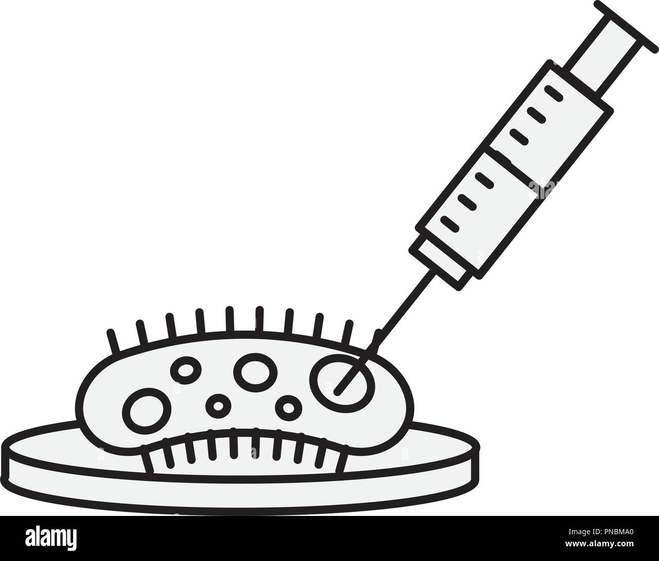 laboratory syringe inject bacteria discovery Stock Vector