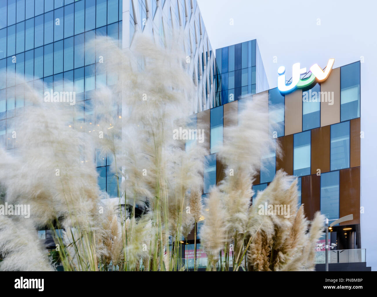 ITV building in Media City at Salford Quays in Manchester Stock Photo