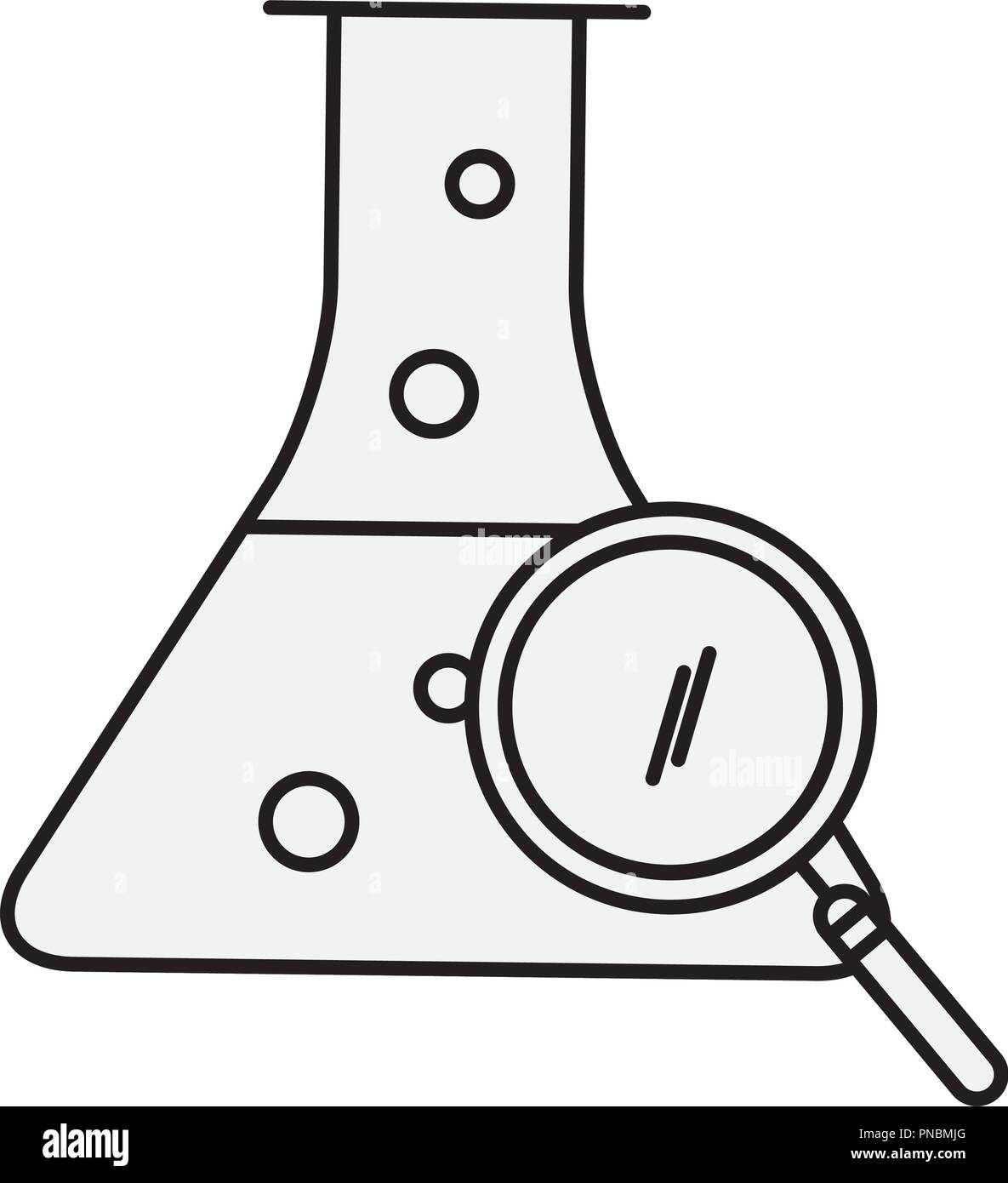 chemistry laboratory beaker flask magnifying glass Stock Vector Image