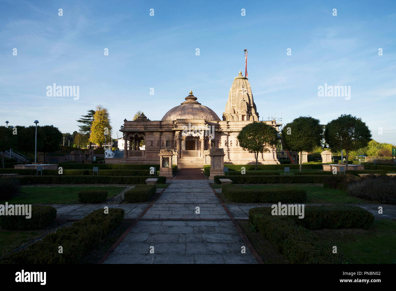 Indian temple: The Oshwal Temple, England, UK. Stock Photo