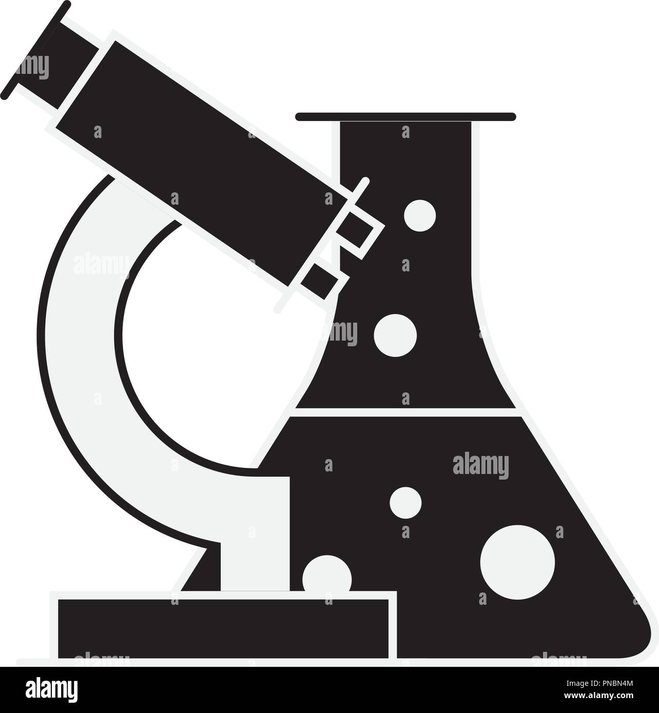 biology laboratory microscope test tube equipment Stock Vector Image