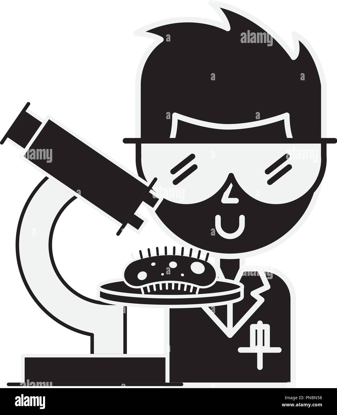 scientific man professor microscope bacteria research Stock Vector ...