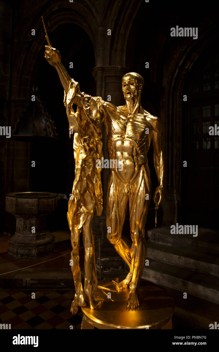 Exquisite Pain, a Damien Hirst sculpture, in St Bartholomew the Great church, City of London. Stock Photo