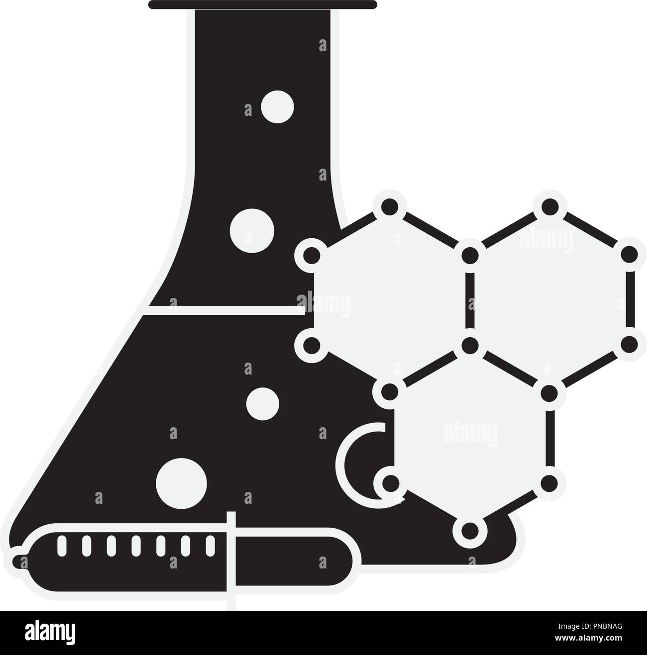 laboratory test tube sample dropper molecule structure Stock Vector ...