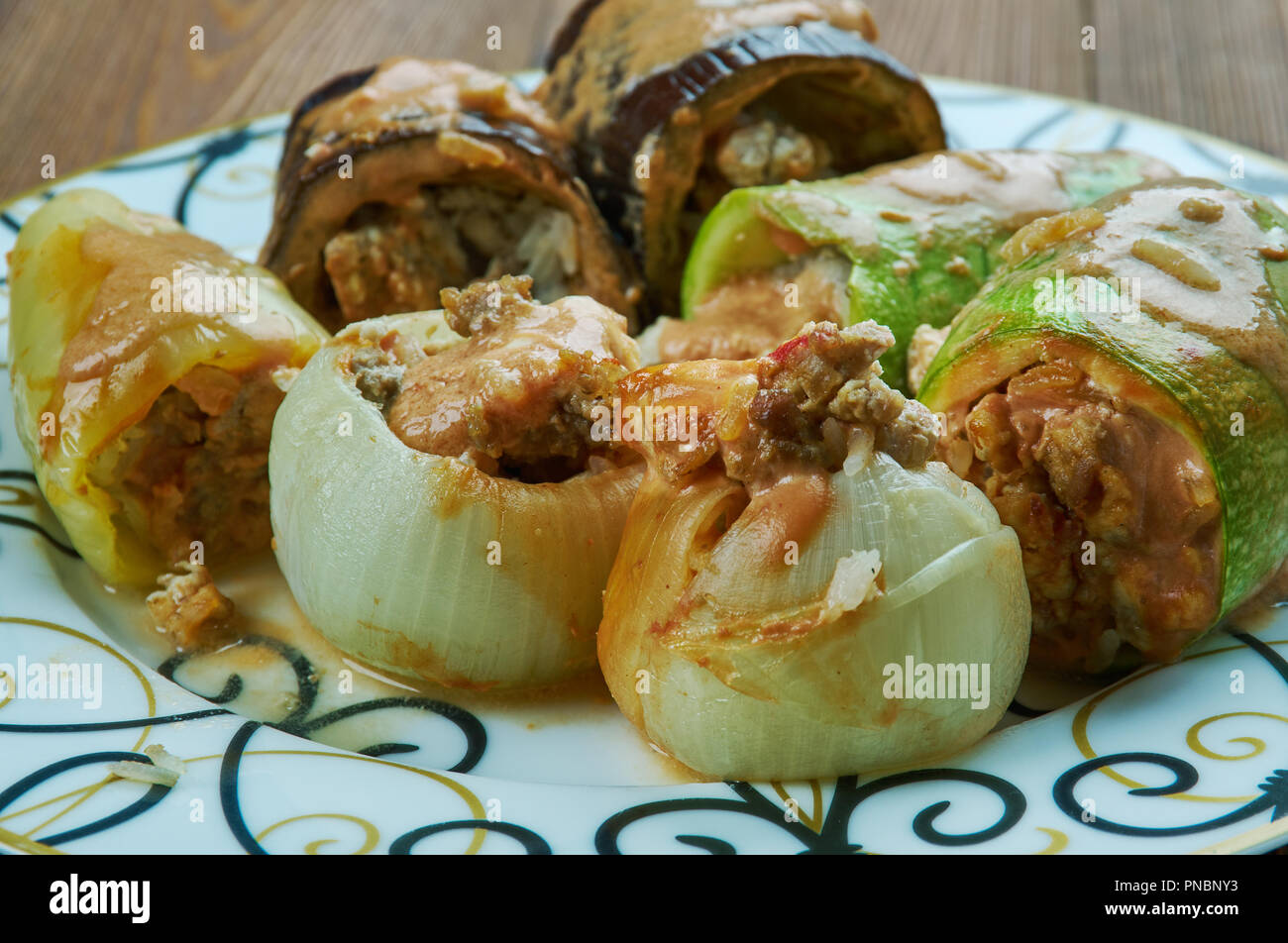 Iraqi Dolma , consisting of various stuffed vegetables. Middle Eastern