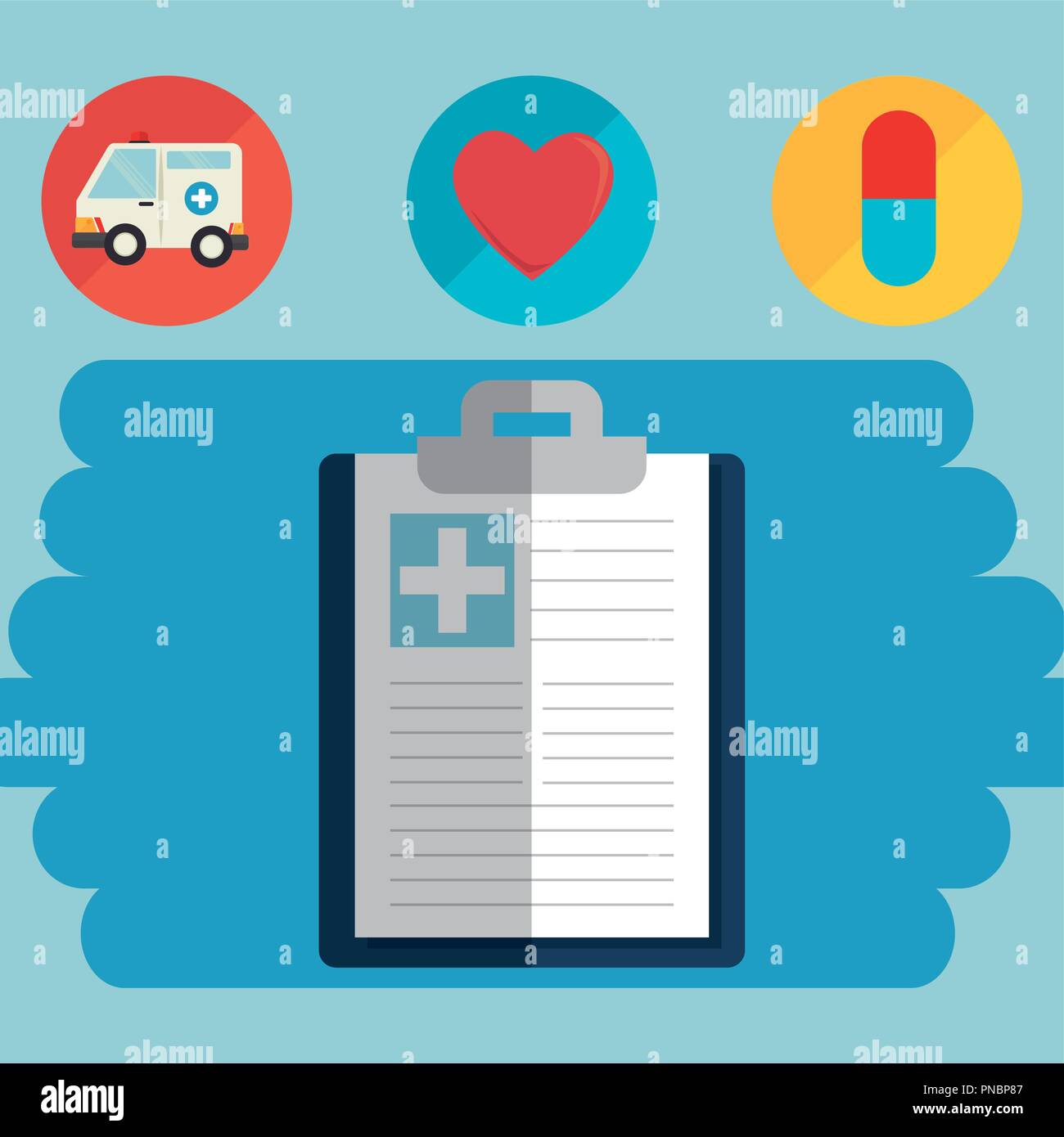 clipboard order with medical healthcare icons Stock Vector Image & Art ...