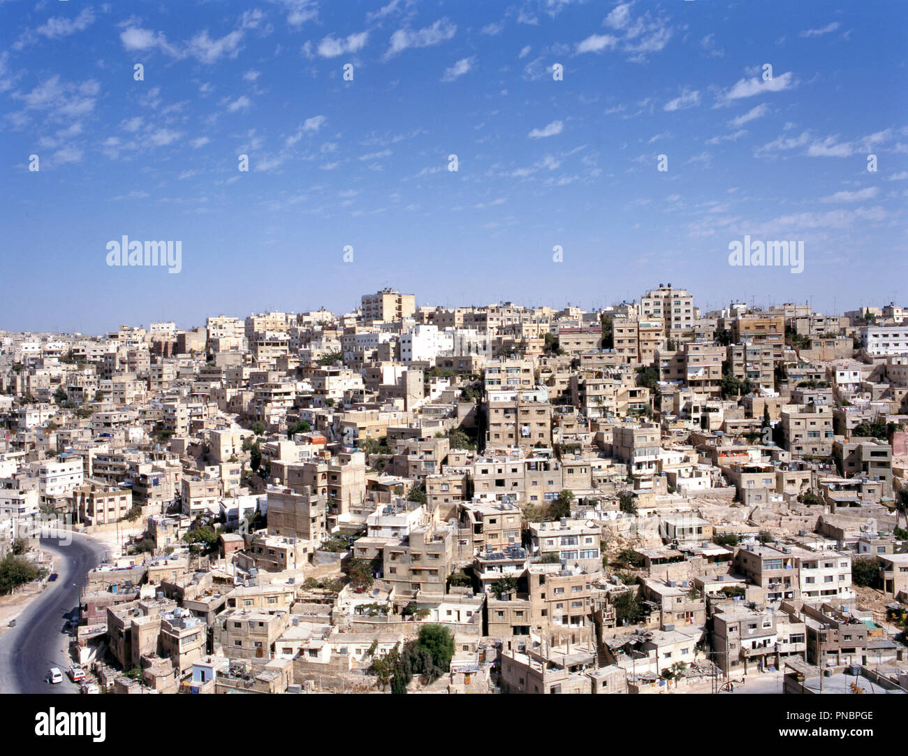 Birdview of Amman the capital of Jordan in the Middle East Stock Photo