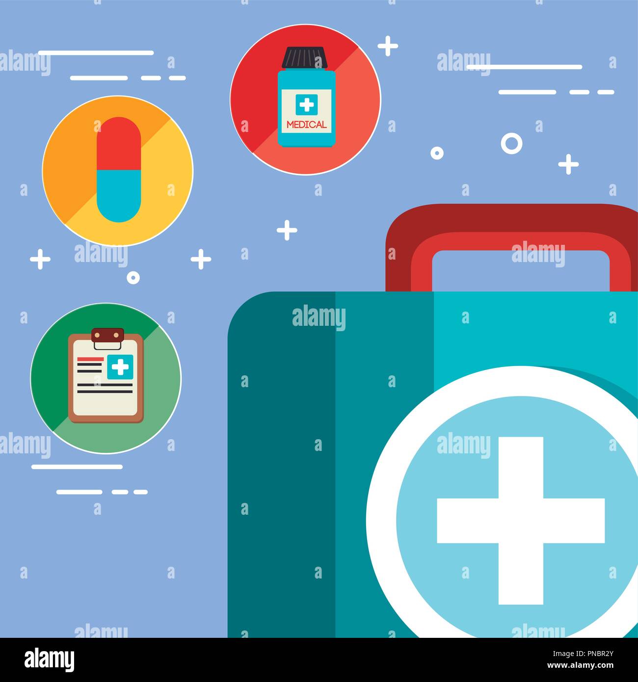medical kit with medical healthcare icons Stock Vector Image & Art - Alamy