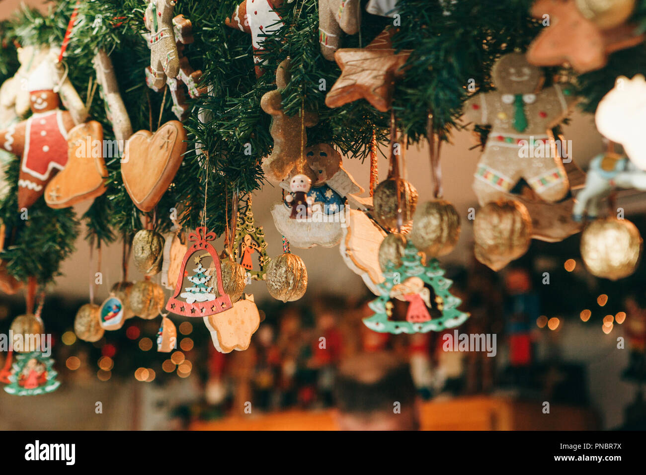 Christmas Decorations Various Gingerbreads And Other Decorations