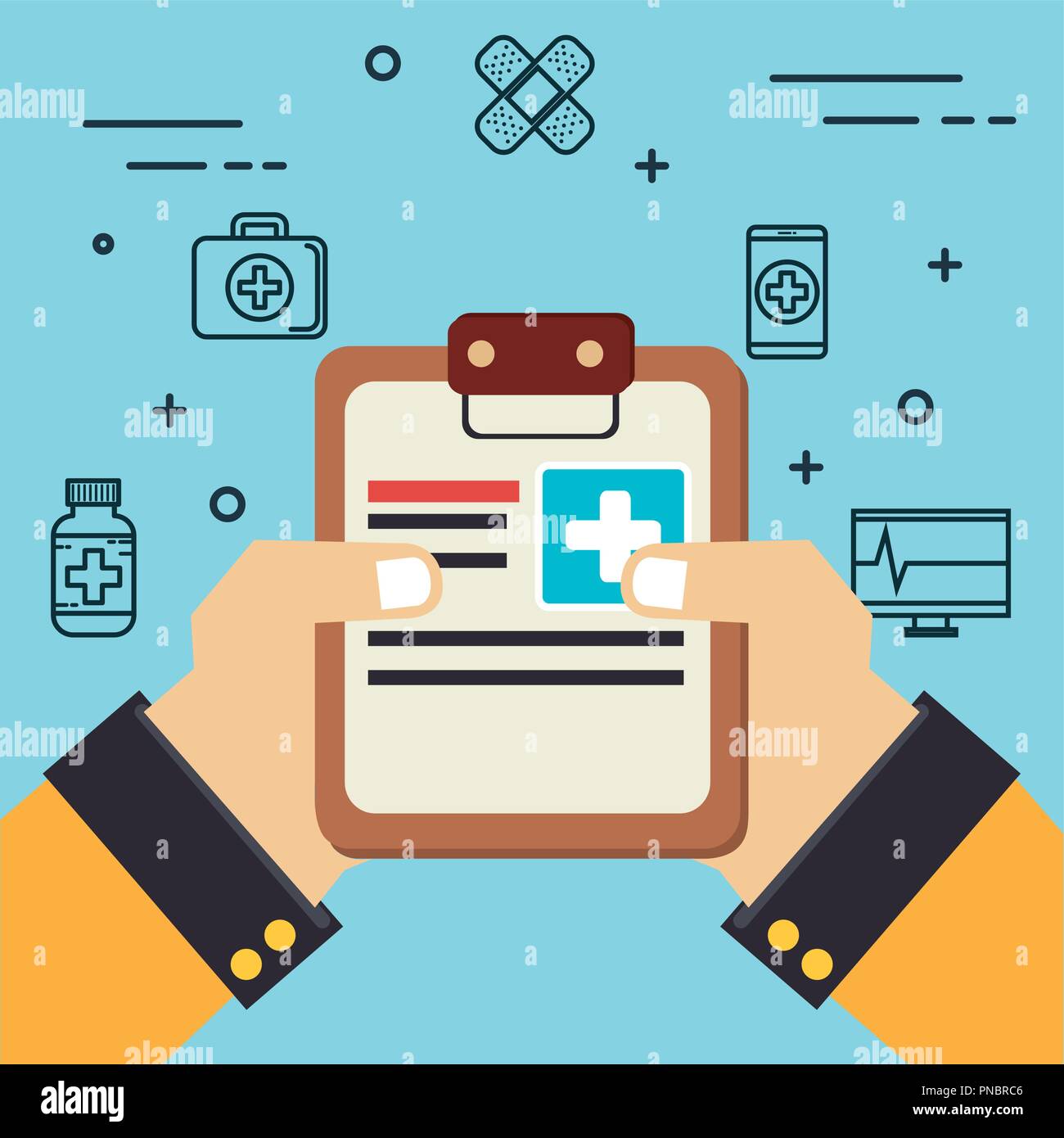 clipboard order with medical healthcare icons Stock Vector Image & Art ...