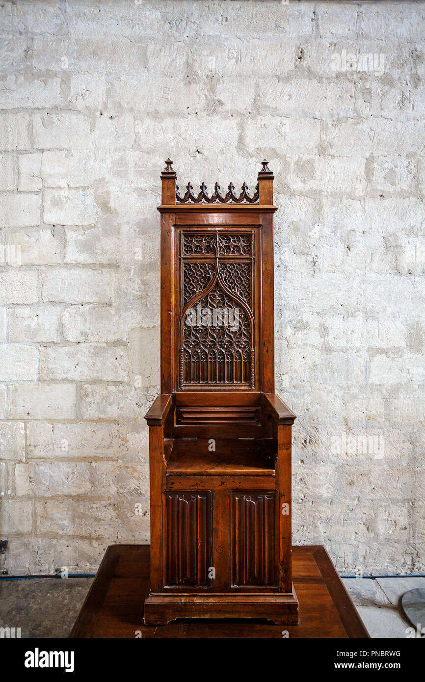AVIGNON, FRANCE AUGUST 11, 2017 Interior of Papal palace in Avignon