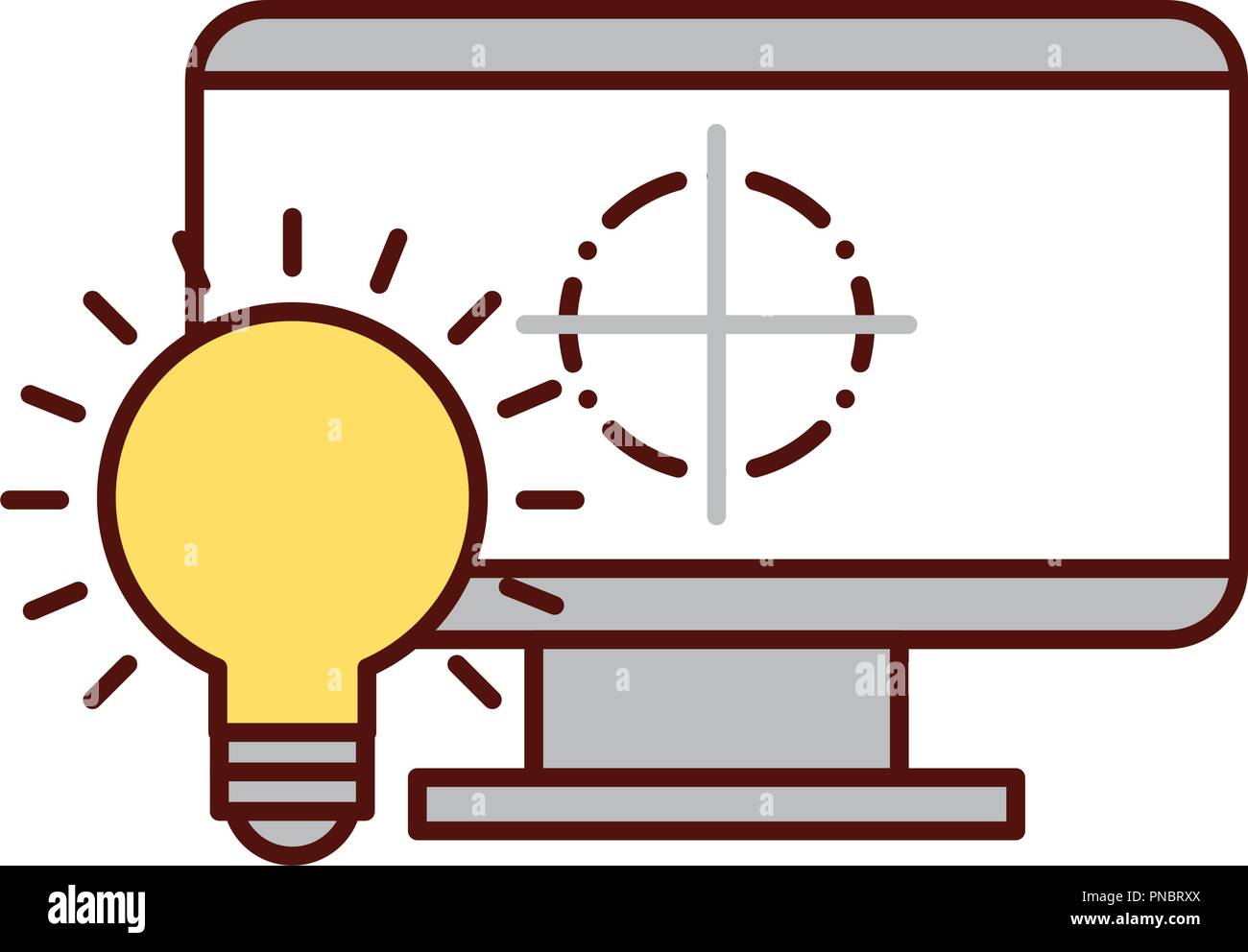 graphic design computer bulb idea creativity Stock Vector Image & Art ...