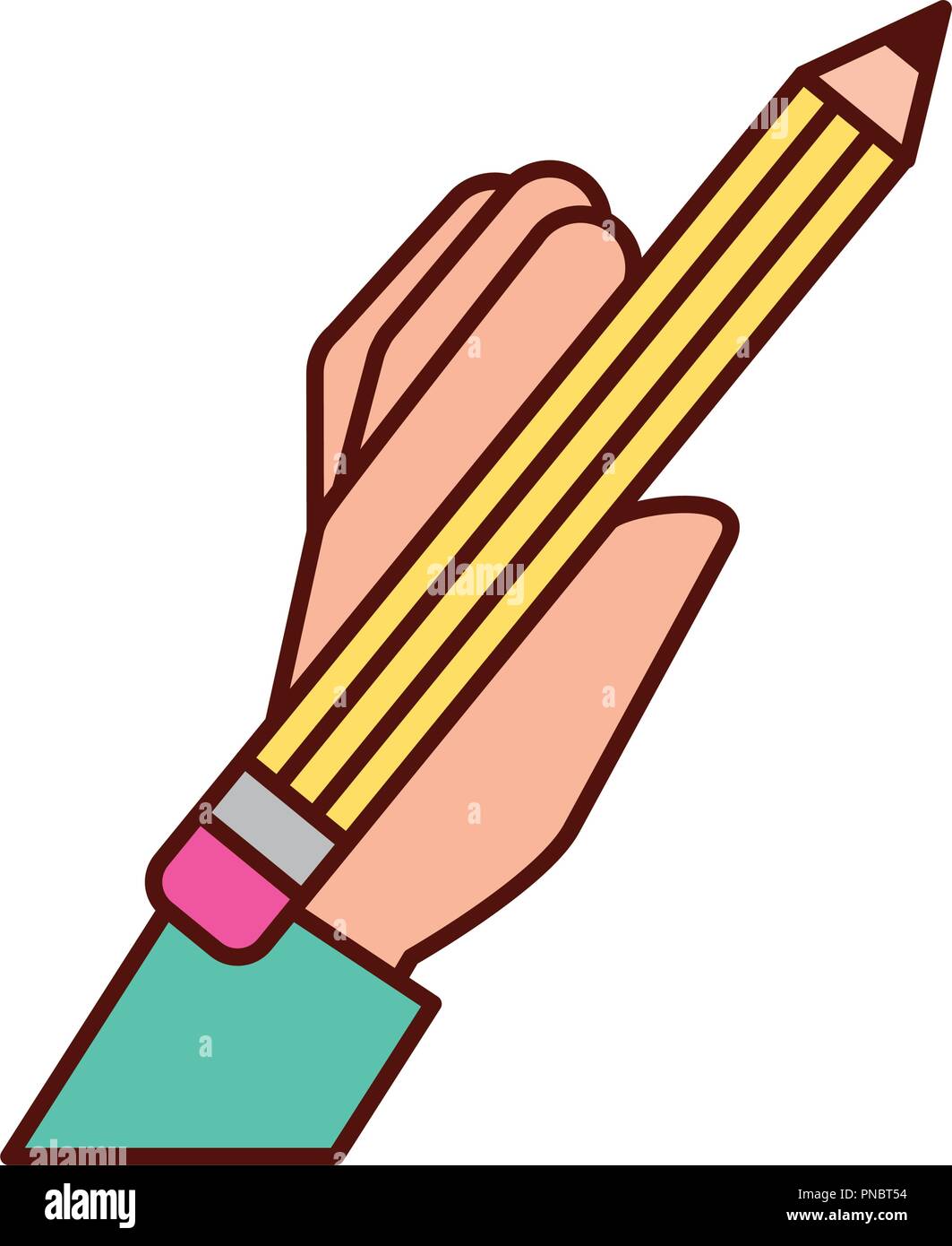 graphic design hand holding pencil Stock Vector Image & Art - Alamy