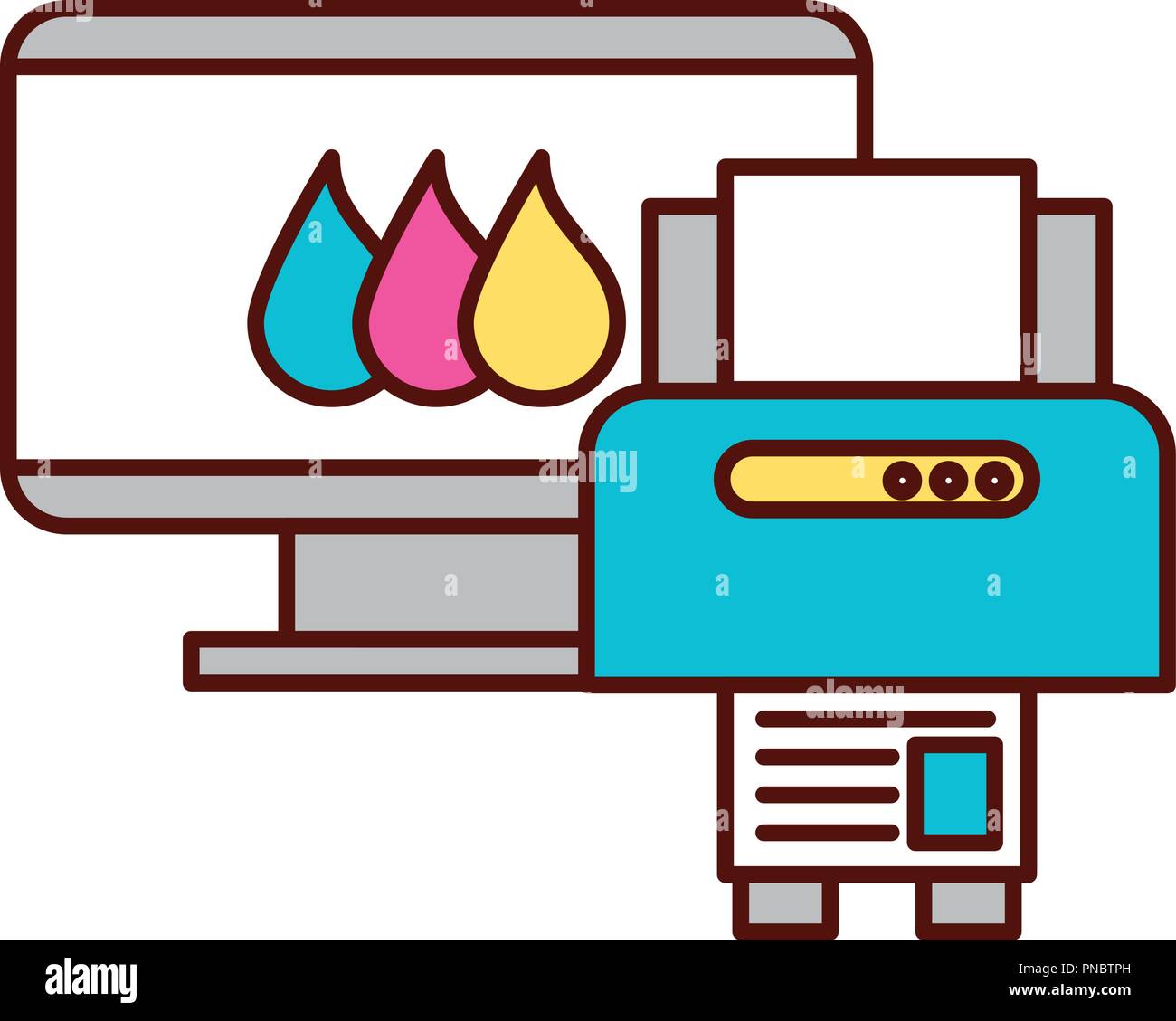 Pc computer and printer photo Stock Vector Images - Alamy