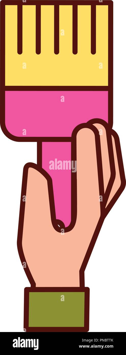 Holding a brush and paper Stock Vector Images - Alamy