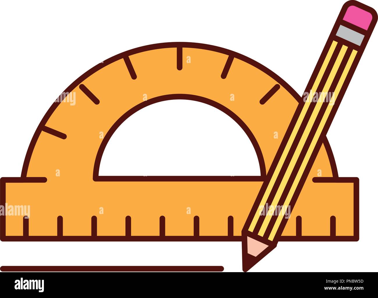 protractor pencil graphic design tools Stock Vector Image & Art Alamy
