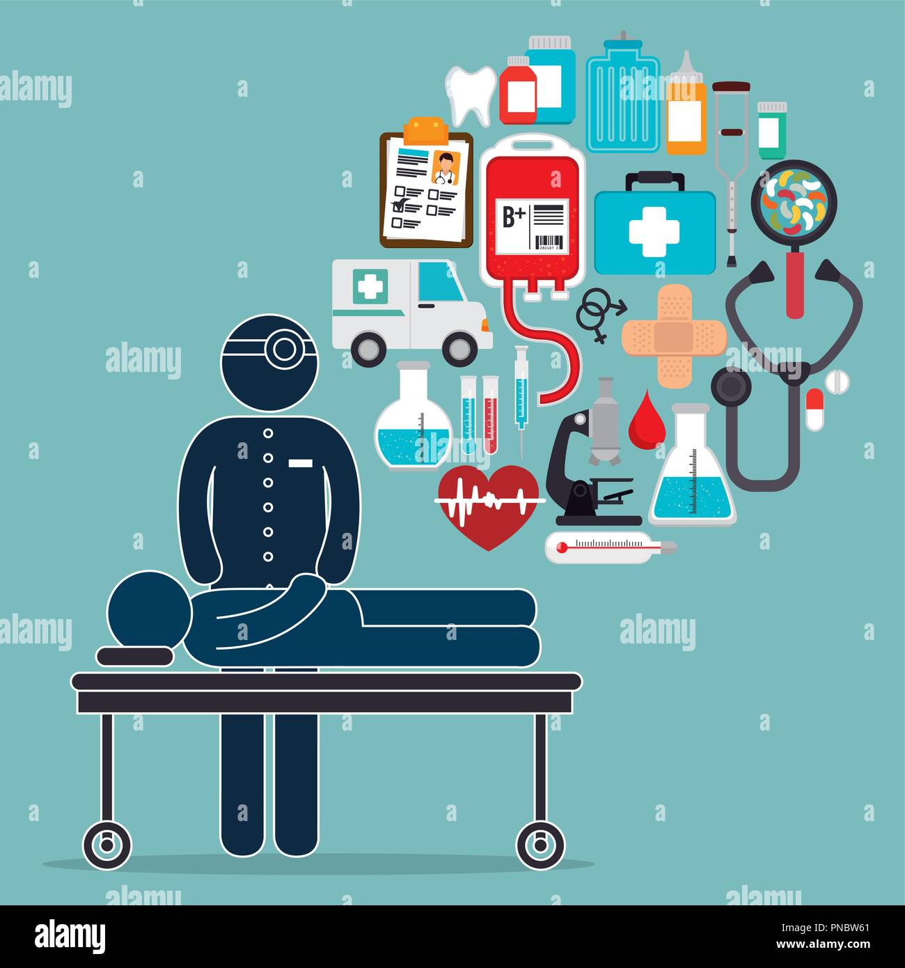 doctor with medical healthcare icons Stock Vector Image & Art - Alamy