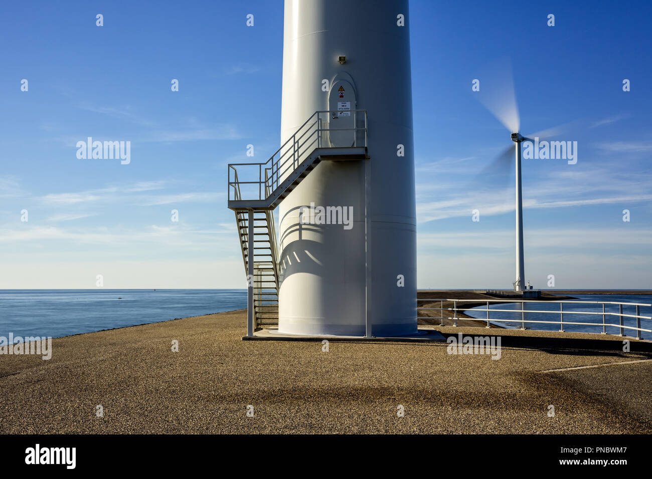 Wind turbine generator in Netherlands. Stock Photo