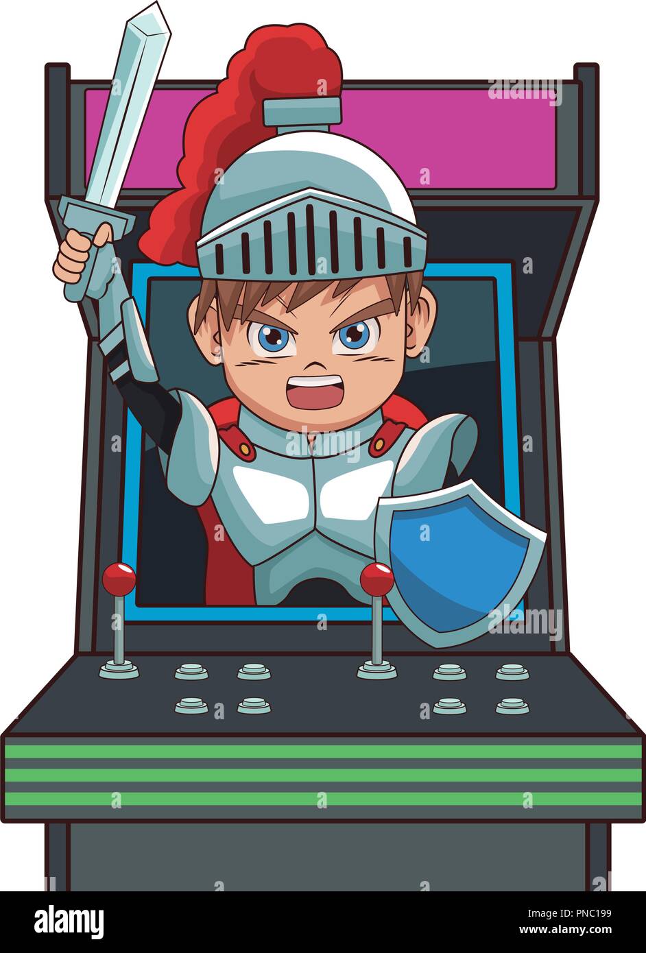 Warrior with sword videogame cartoon Stock Vector Image & Art - Alamy