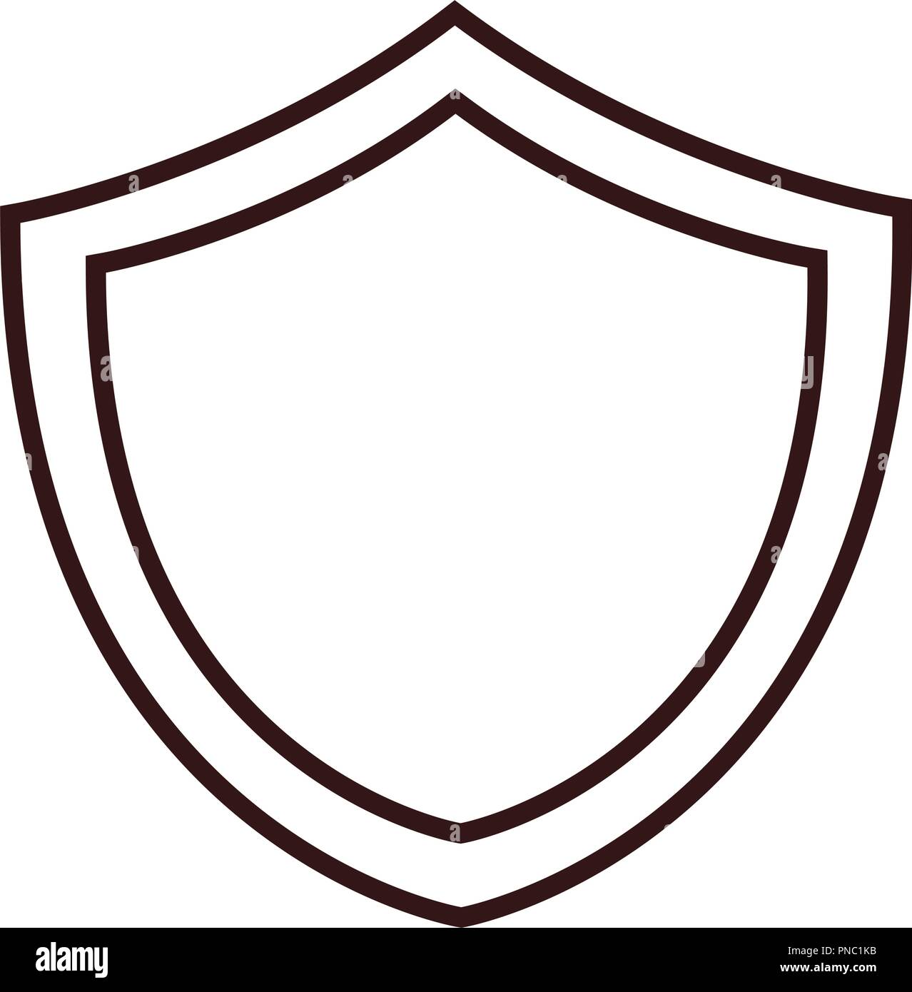 Shield weapon videogame cartoon in black and white Stock Vector Image ...
