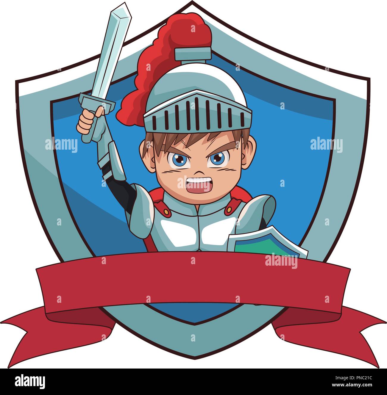 Warrior with sword videogame cartoon Stock Vector Image & Art - Alamy
