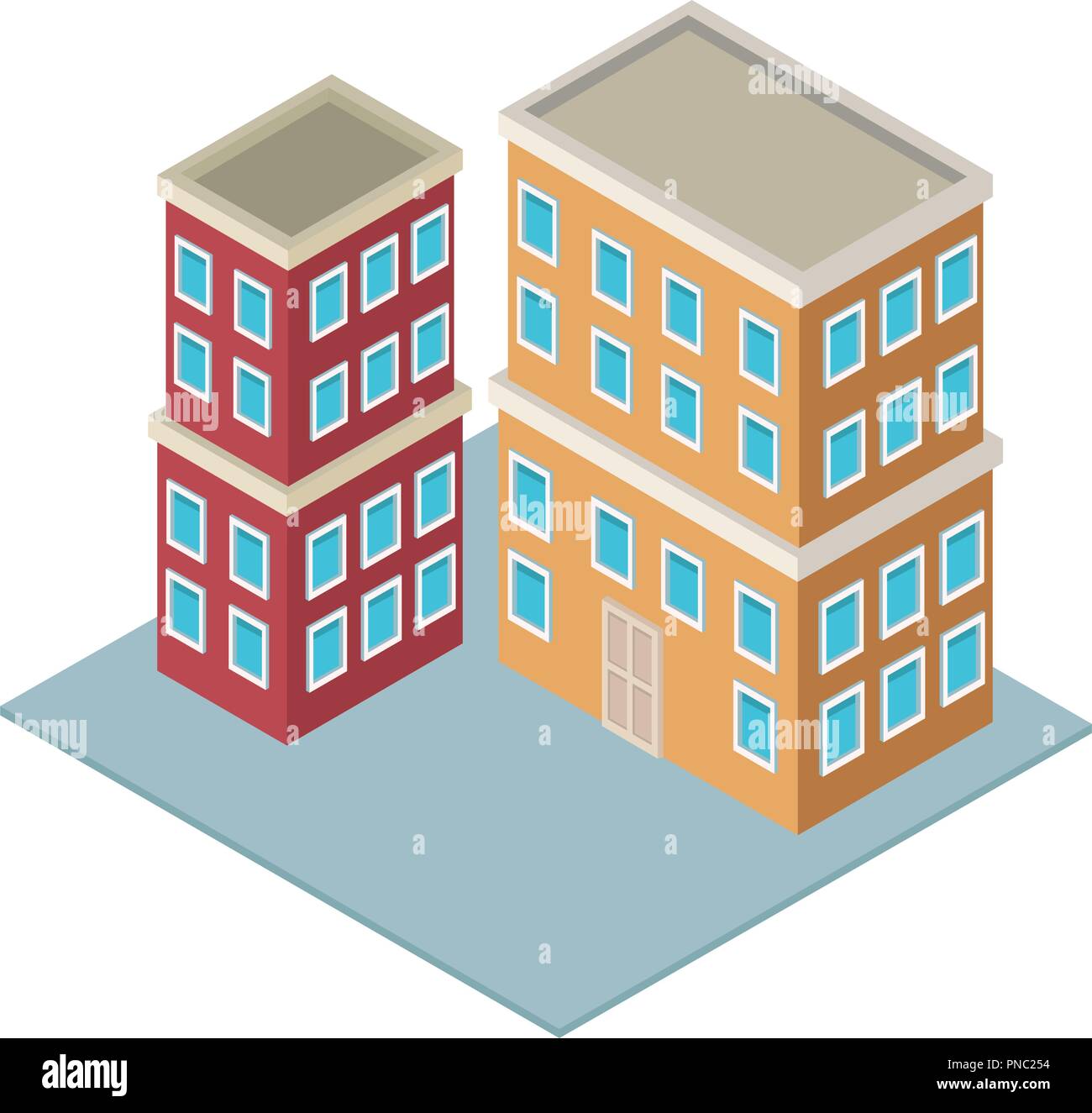 Residence buildings isometric Stock Vector Image & Art - Alamy