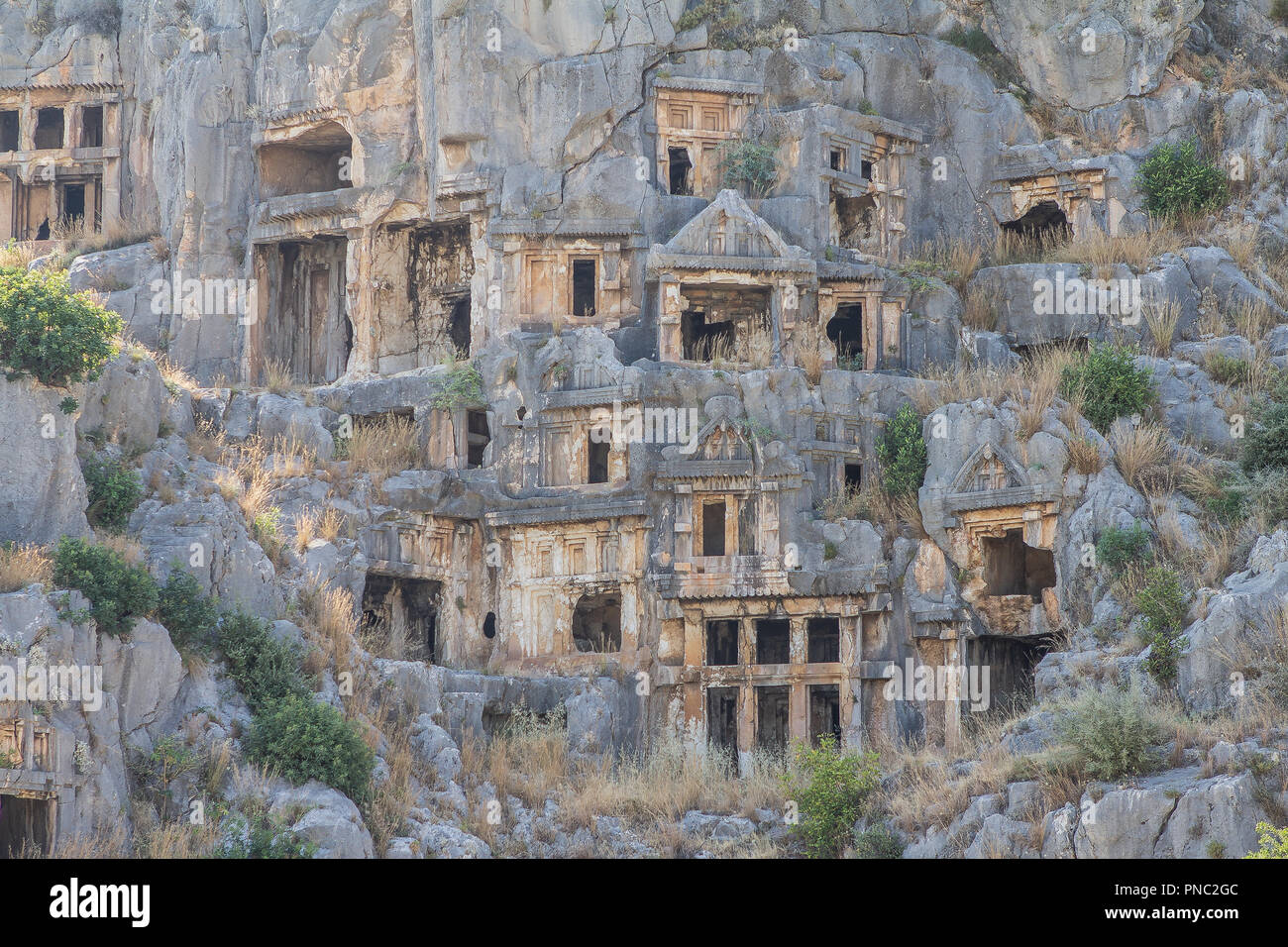 The ancient Rockcut Tombs of Myra in the Lycia region of Anatolia
