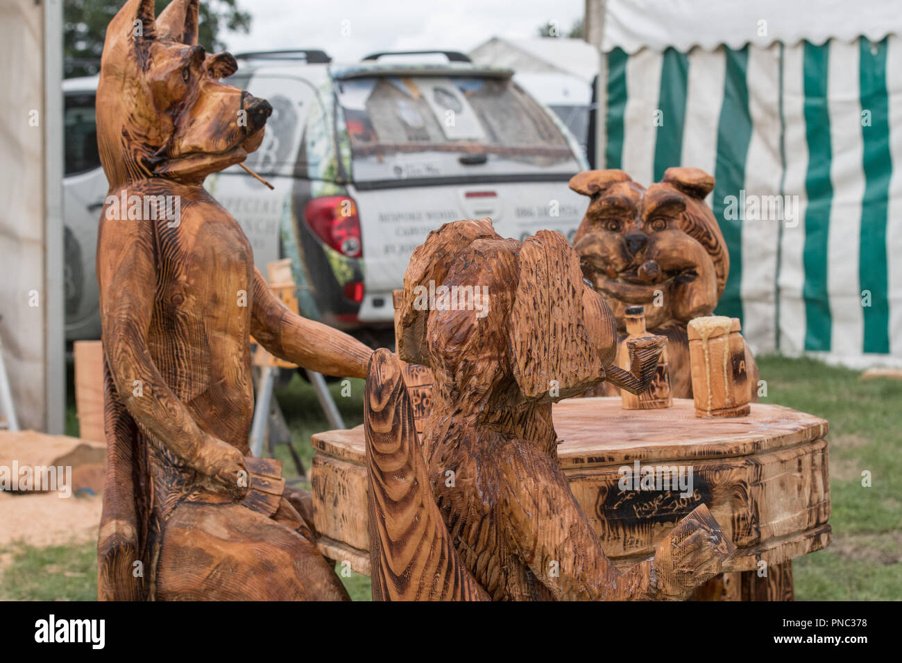 Cheshire Game & Country Fair Open Chainsaw Competition 2018 Stock Photo