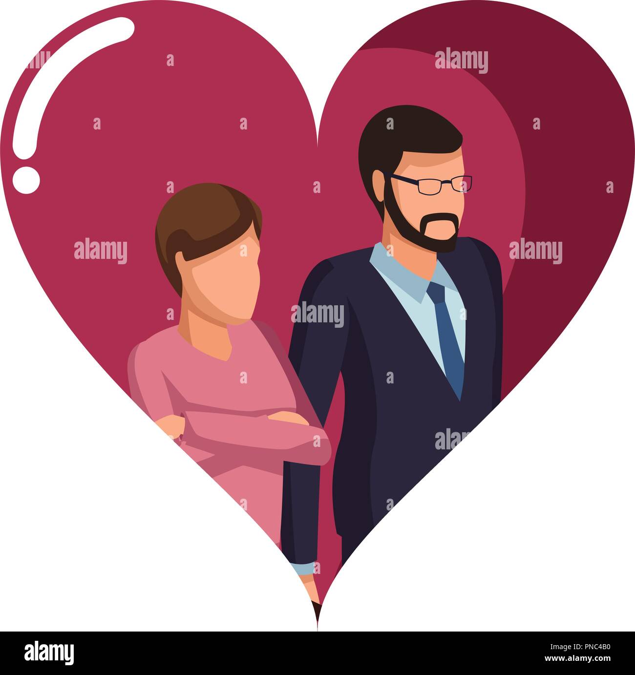 Couple avatar profile Stock Vector