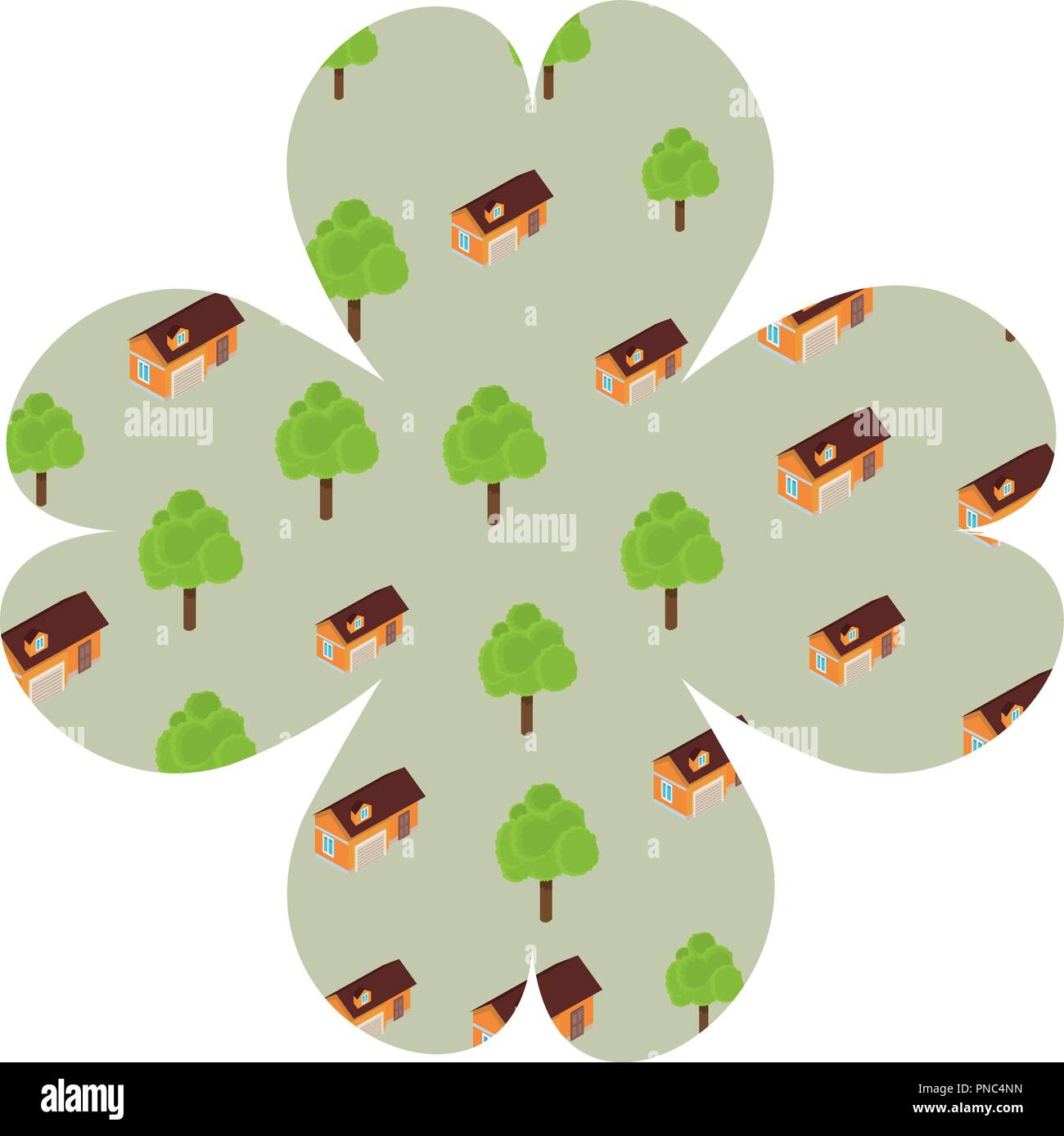 Trees frame building Stock Vector Images - Alamy