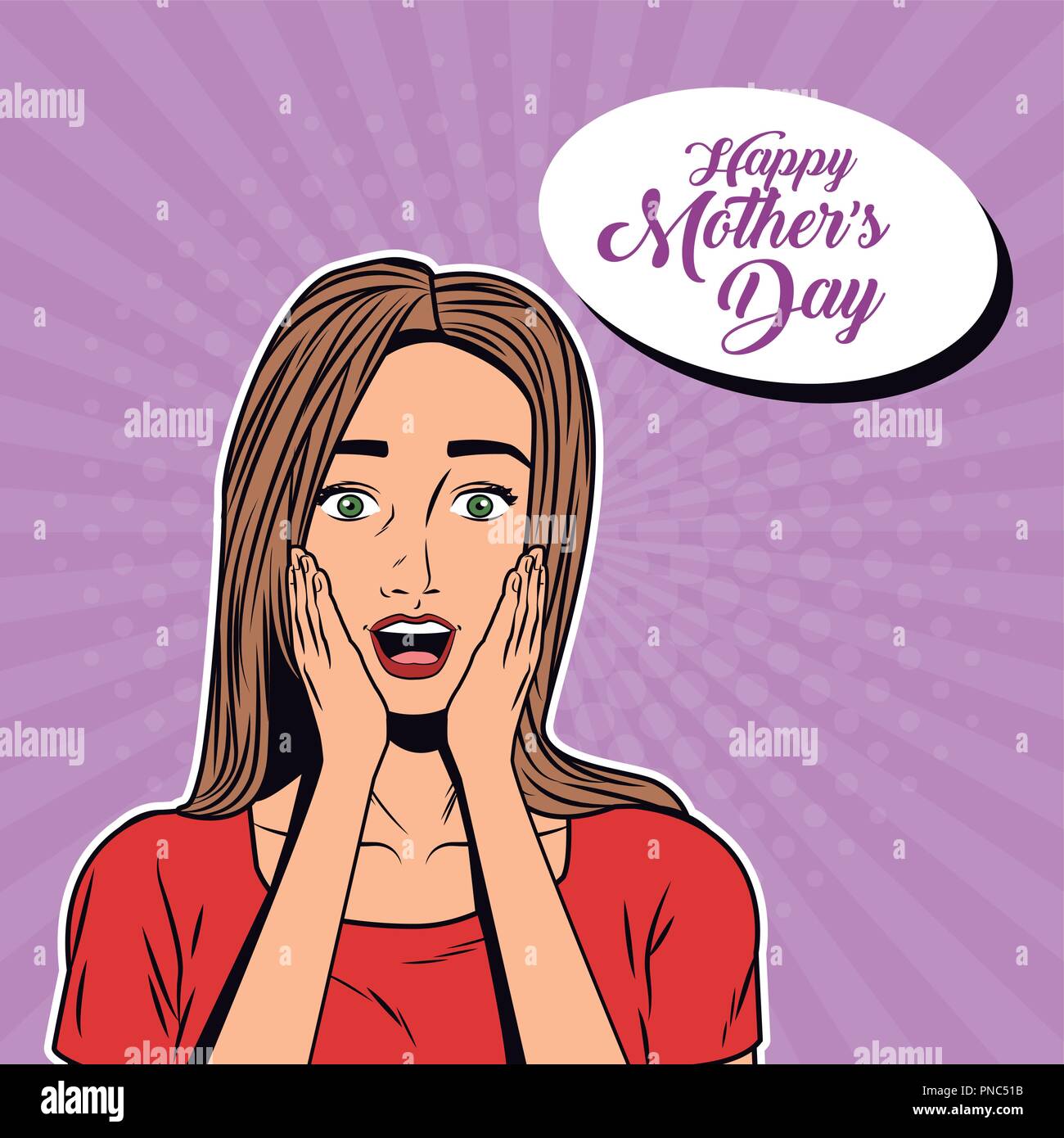 woman girl art pop comic retro female pretty Stock Vector Image & Art ...