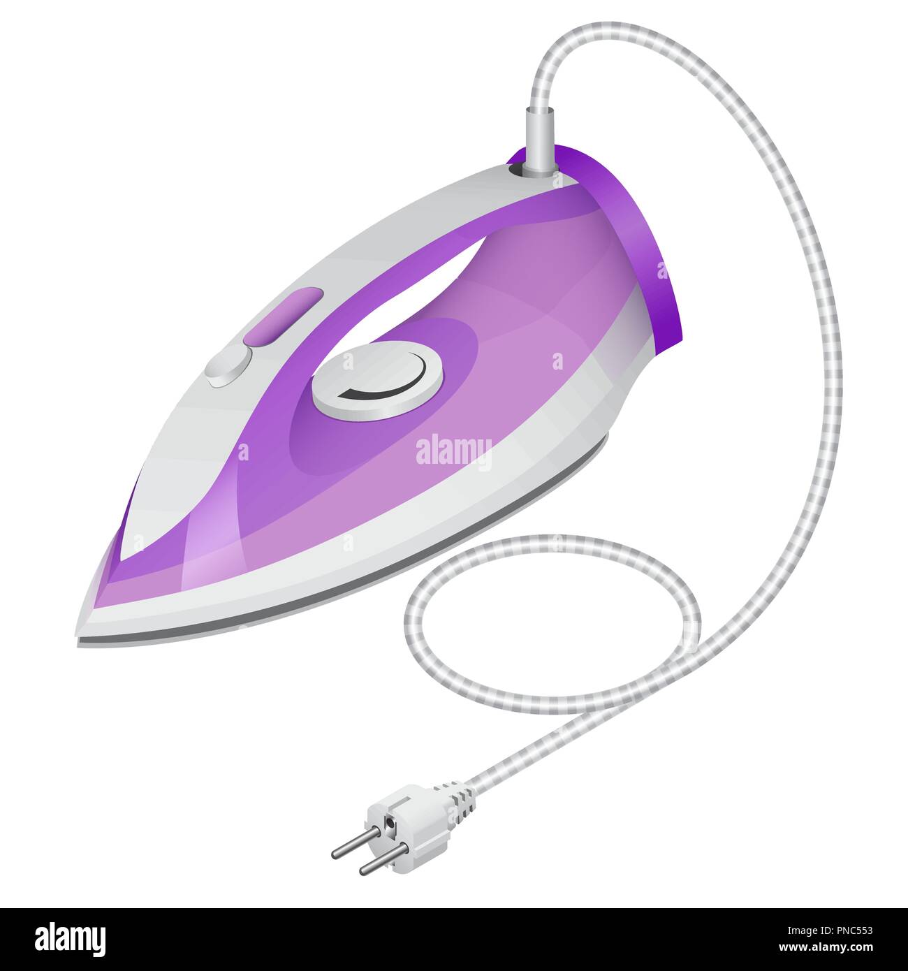 Isometric steam iron isolated on white background. Stock Vector