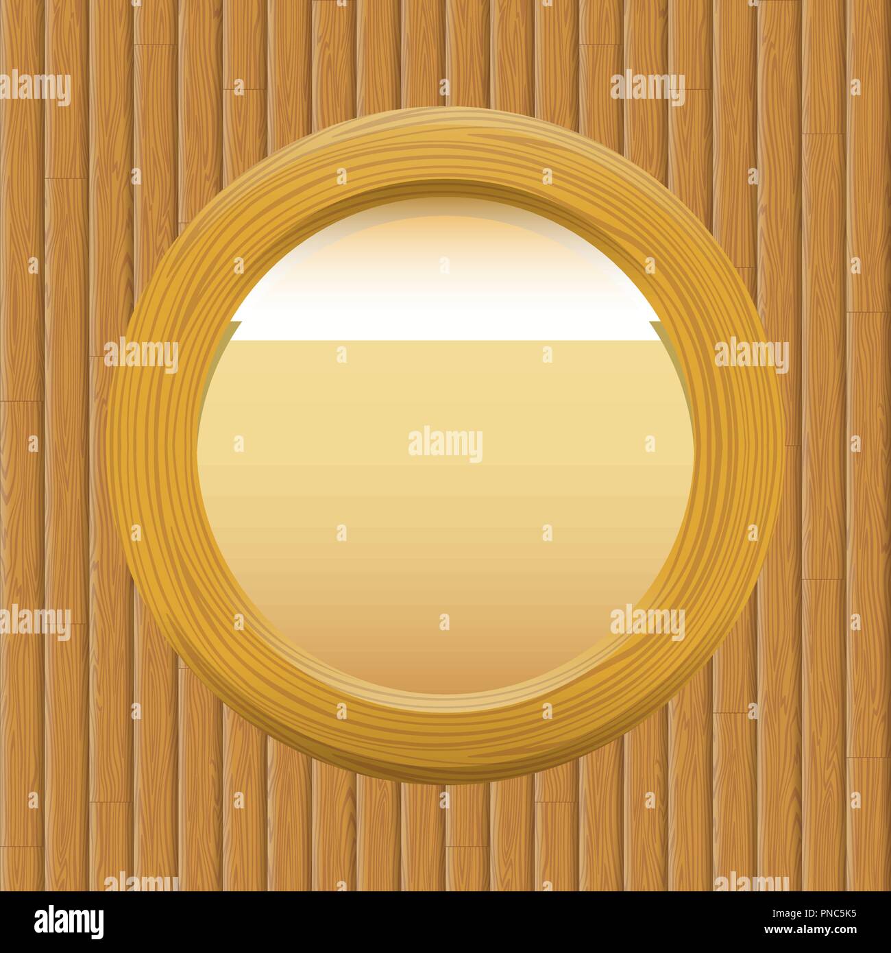 Wooden Framework with Paper on a Wall Stock Vector
