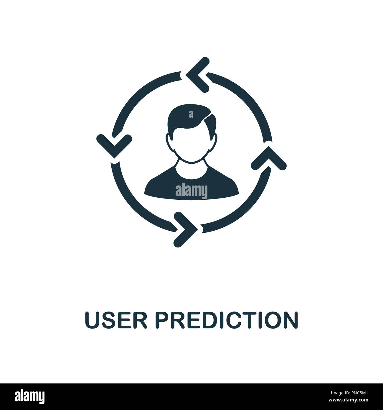 User Prediction icon. Monochrome style design from big data collection. UI. Pixel perfect simple pictogram user prediction icon. Web design, apps, sof Stock Photo