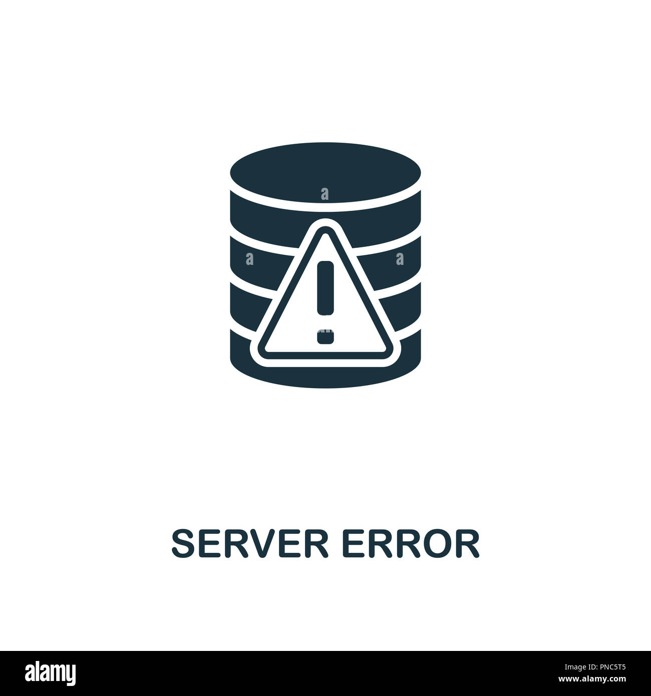 Server Error icon. Monochrome style design from big data collection. UI. Pixel perfect simple pictogram server error icon. Web design, apps, software, Stock Photo