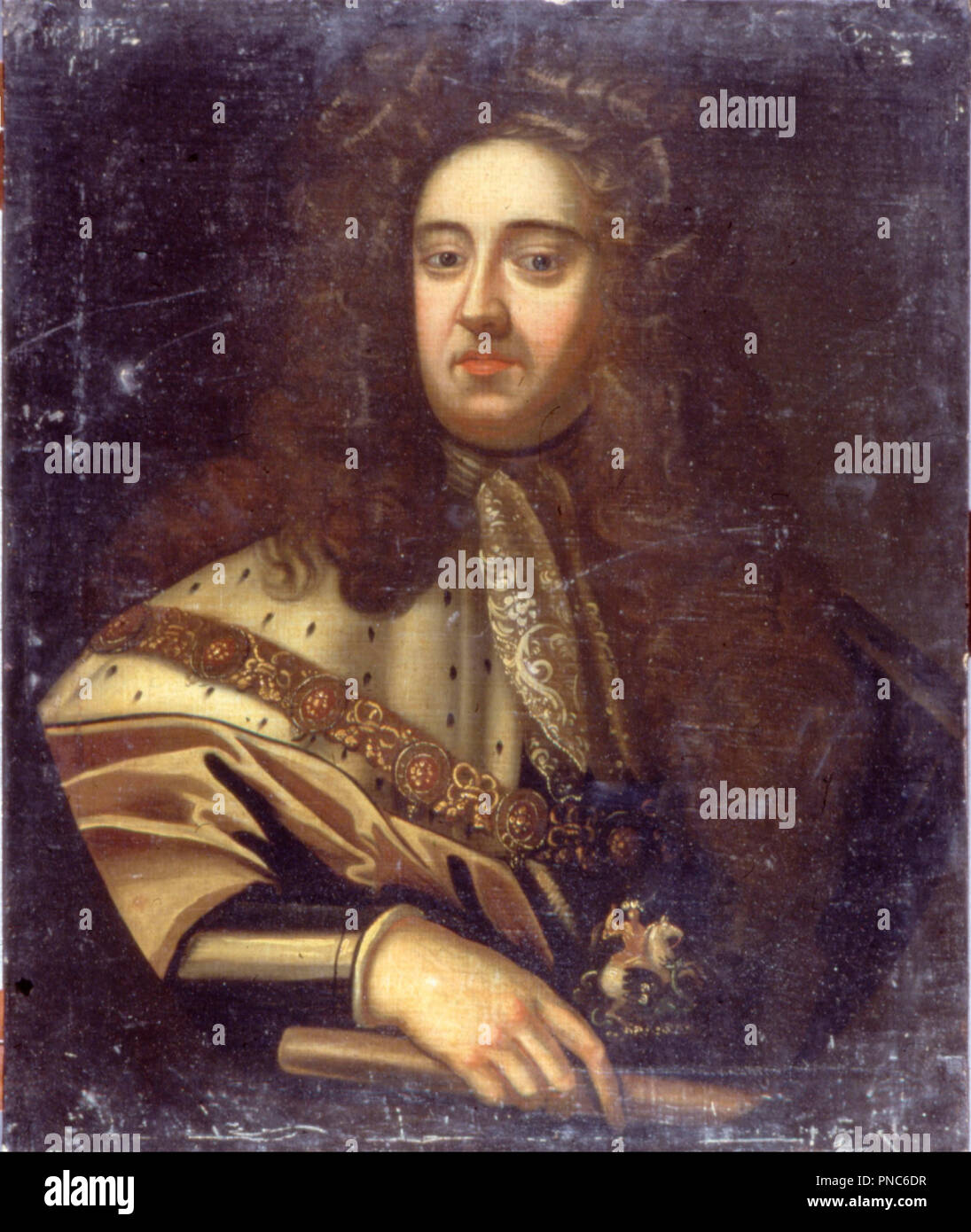 John Churchill, 1st Duke of Marlborough. Date/Period: Early 18th century. Painting. Oil on canvas Oil. Height: 755 mm (29.72 in); Width: 631 mm (24.84 in). Author: British School. Stock Photo