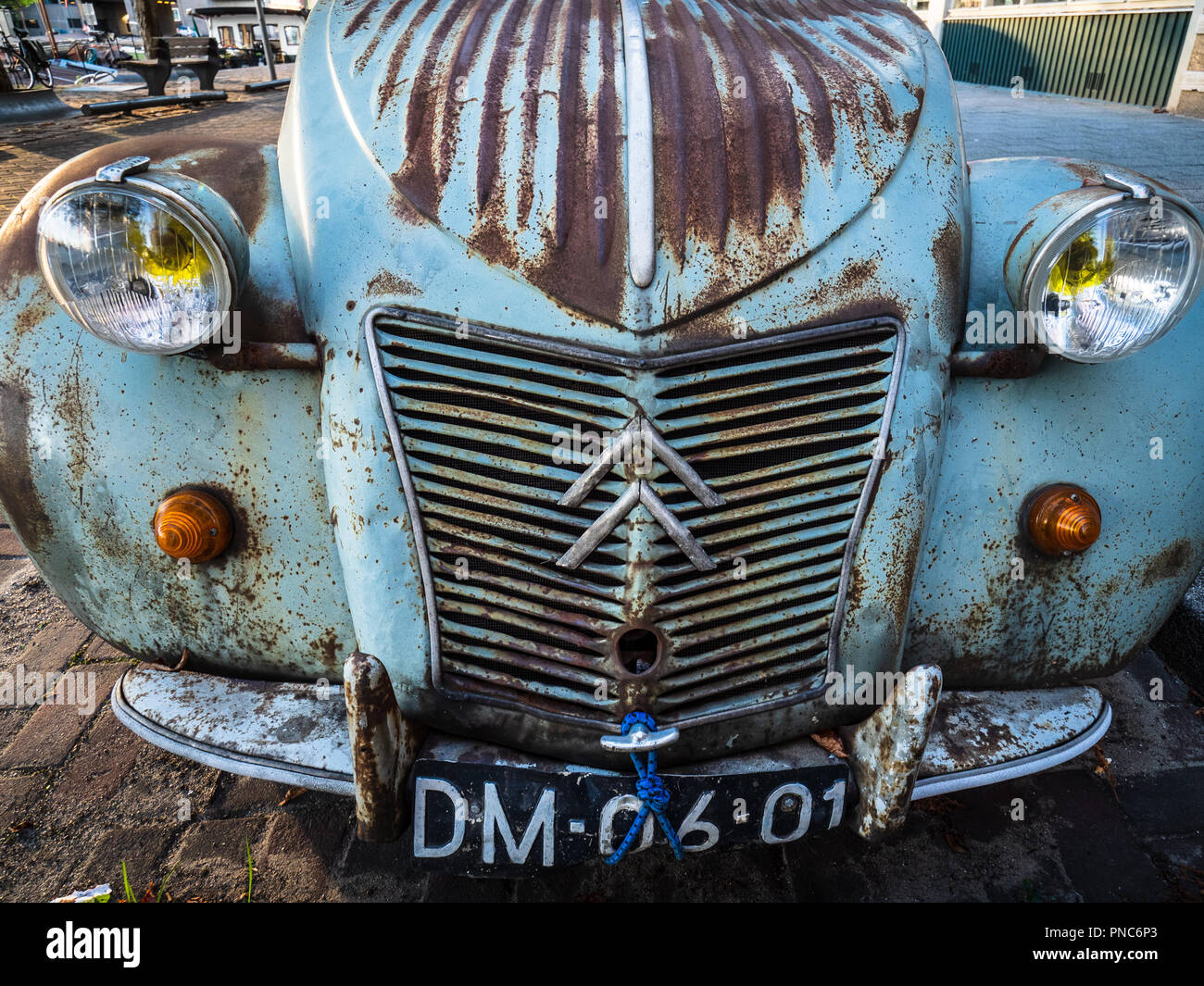 Vintage Citroen 2CV in Rotterdam NL Stock Photo