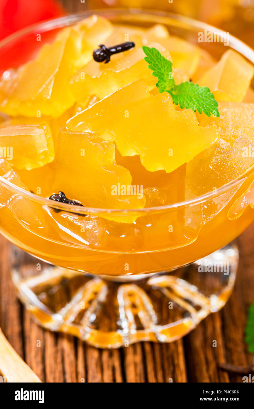 Watermelon Rind Jam Or Candied Watermelon Crusts In Syrup Stock Photo ...