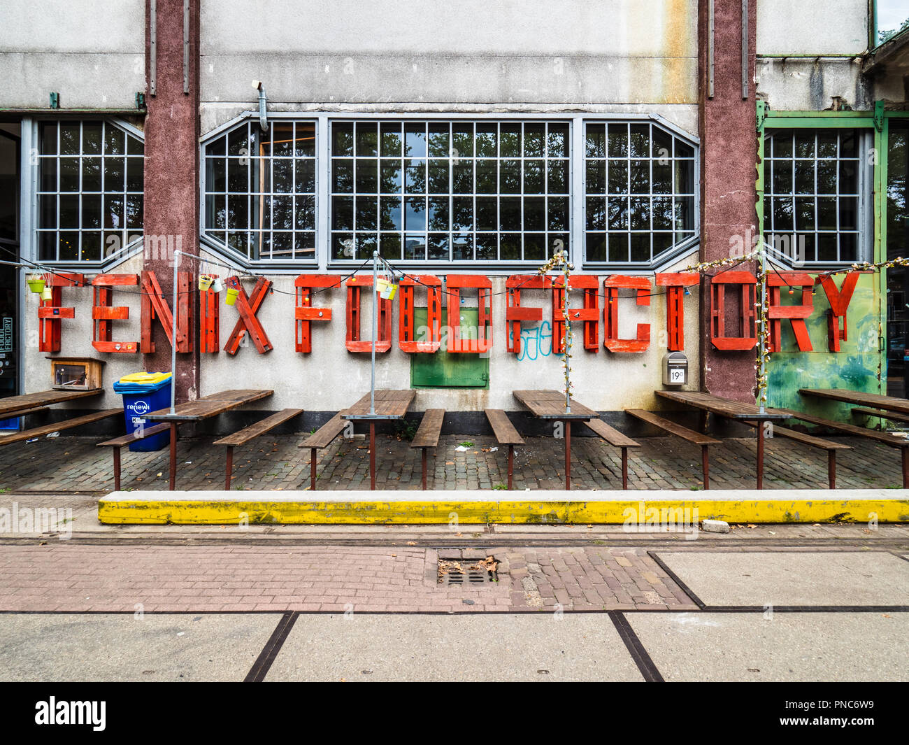 Fenix Food Factory Rotterdam - a converted warehouse houses the Fenix Food Factory - a hub for artisanal food and products on Katendrecht peninsular Stock Photo